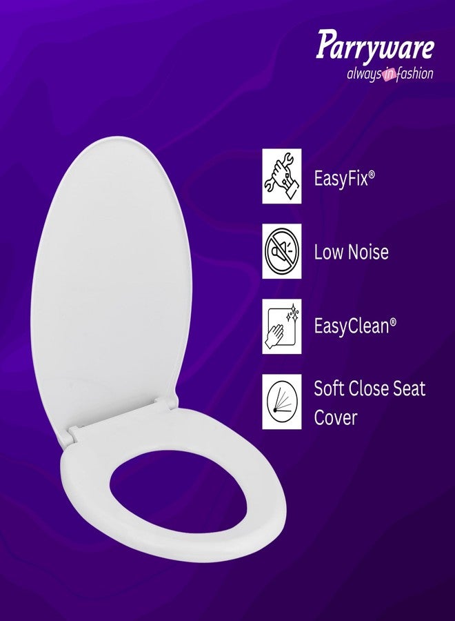 Parryware Durasheen Soft Close Toilet Seat Cover with Adjustable Hinges | Eco-friendly Material with Superior Finish | Round Shape & Ultra White Colour | Western Commode | Bathroom Fixtures (E82921C) - Image 4